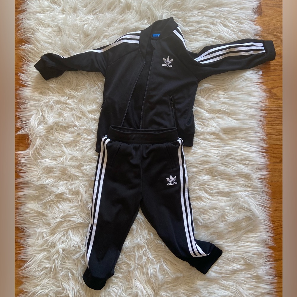 Adidas Black and White Athletic Tracksuit 12-18 Months